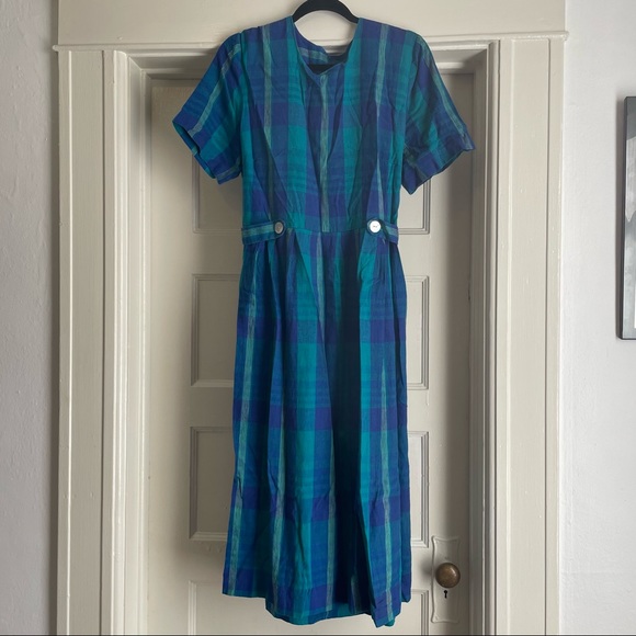 Vintage Dresses & Skirts - Vintage 60s cotton Lady Dorby midi dress size 16w